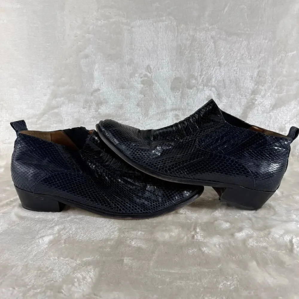 Stacy Adams Genuine Snake Ankle Boots Men's Size 13M Dark Blue 23041-22